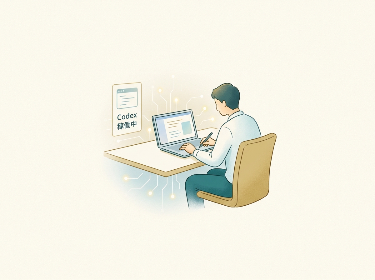 Codexをバックグラウンドで走らせながら別作業をする運用イメージ