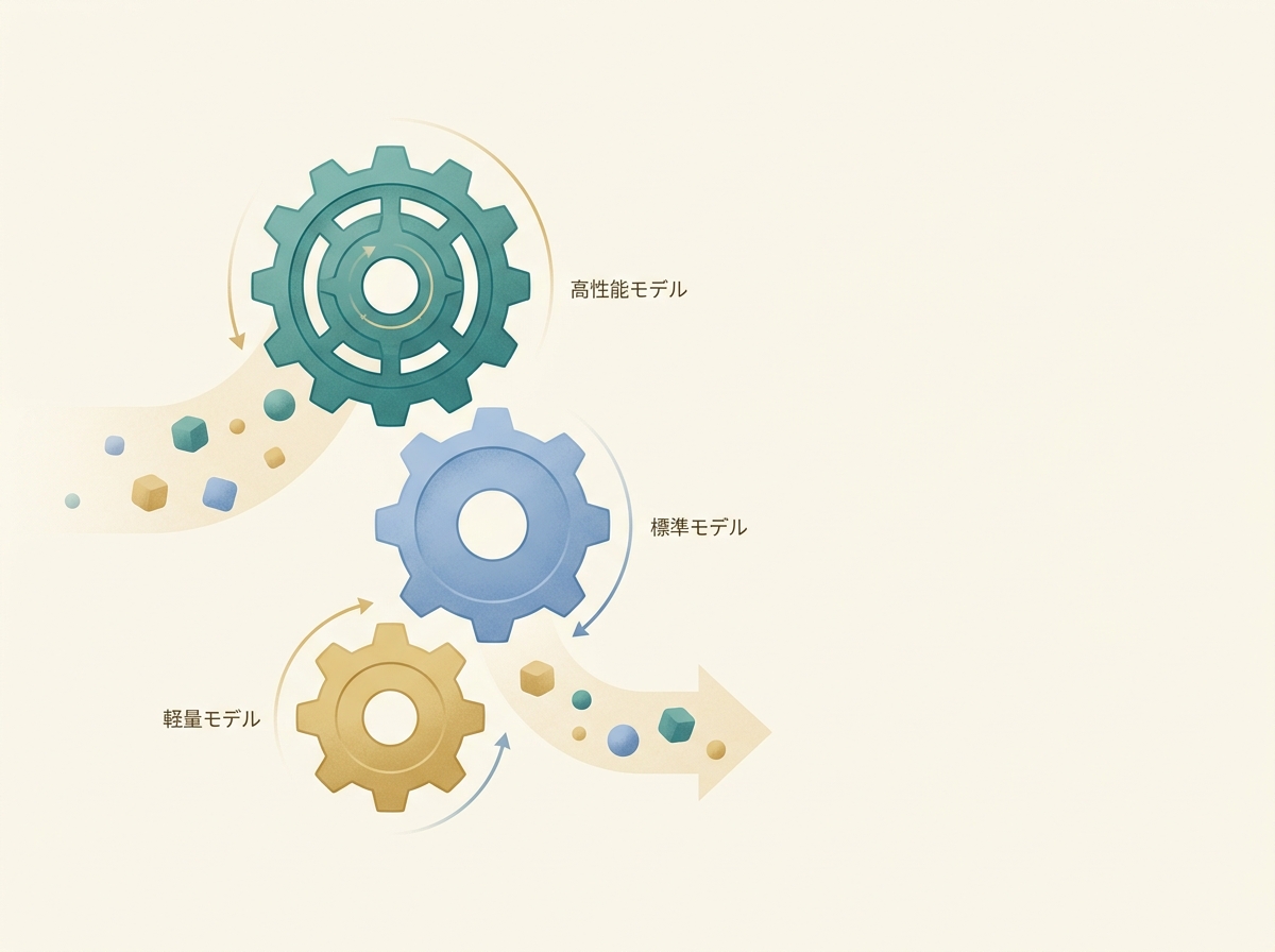 モデルの使い分けによるコスト最適化のイメージ